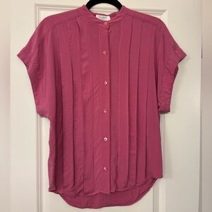 EQUIPMENT Short Sleeve Button Up Blouse Berry Pink Women’s Size Small